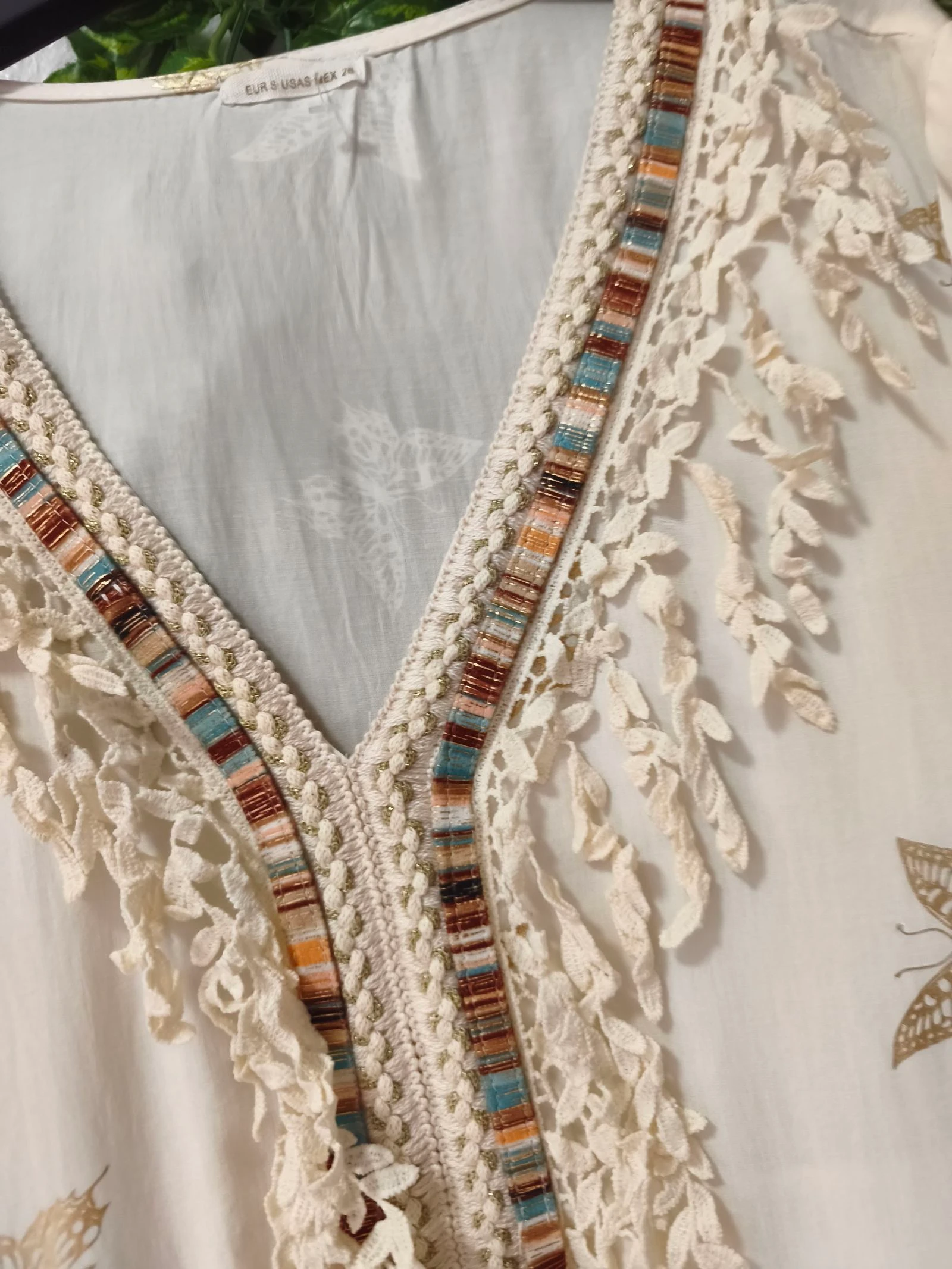 Boho blouse met vlinderdetails Coconut – photo 3